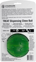 Starmark Treat Dispensing Chew Ball Tough Dog Toy, Medium/Large