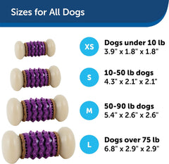 PetSafe Busy Buddy Nobbly Nubbly Treat Holding Dog Toy – Strong Chewers – Challenging - Treat Rings Included - Multi Color