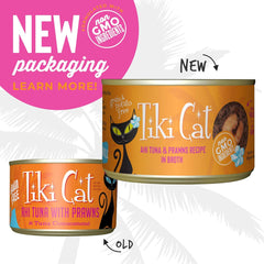 Tiki Cat Grill, Ahi Tuna & Prawns, High-Protein and 100% Non-GMO Ingredients, Wet Whole Foods Cat Food for All Life Stages