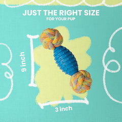 Snugarooz Knot Yours Rope Dog Toy - Multi-Textured Braided Rope with Rubber Center - Durable Chew & Fetch Toy for Dogs of All Sizes - Made from Recycled Materials