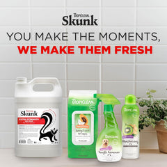 TropiClean Deodorizing Skunk Shampoo for Dogs - Extra Strength Skunk Odor Remover - 24 Hour Fast Relief 1 gal