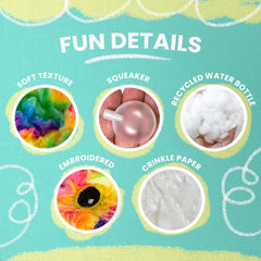 Snugarooz Momma Llama Dog Toy with Repair Patch – Soft Tie-Dye Plush with Iridescent Horn – Crinkle & Squeaker – Ideal Cuddle Buddy for Your Pet