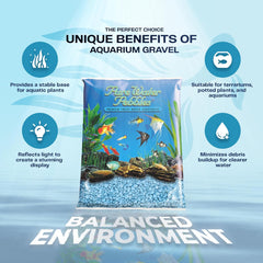 Heavenly Blue Aquarium Gravel - Non-Toxic, Colorfast, Vibrant Substrate for Aquariums, Terrariums, Ponds & Crafts