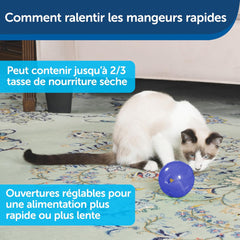 PetSafe SlimCat Interactive Feeder - Combines Play with Mealtime - Adjustable Portions - BPA-Free Plastic - Slow Feeder for Digestion - Lightweight, Dishwasher-Safe Toy