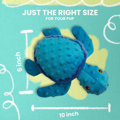 Snugarooz Tucker The Turtle Plush Dog Toy with Repair Patch – Soft, Durable & Engaging – Squeaky & Crinkly – Made from Recycled Materials