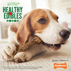 Nylabone Healthy Edibles WILD Natural Long-Lasting Bison Flavor Bone Chew Treats for Dogs (2 Count)