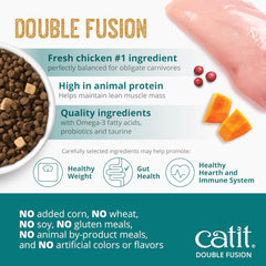 Catit Recipes Double Fusion Senior Chicken Recipe – High-Protein, Freeze-Dried Raw Meat, Nutrient-Dense for Healthy Senior Cats, Fresh Chicken, No Corn, Wheat, Soy, or by-Products