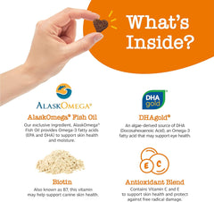 Zesty Paws Omega 3 Alaskan Fish Oil Chew Treats for Dogs - with AlaskOmega for EPA & DHA Fatty Acids - Hip & Joint Support + Skin & Coat Chicken Flavor (90 Soft Chews)