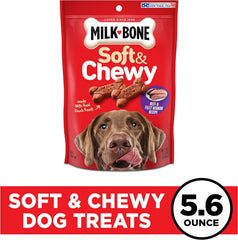 Milk-Bone Soft & Chewy Beef & Filet Mignon Recipe Dog Snacks, 5.6-Ounces