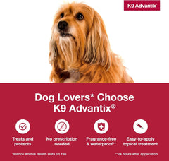 K9 Advantix Flea, Tick & Mosquito Prevention for Dogs | Flea Drops for Small Dogs | Apply Monthly | 2 Treatments