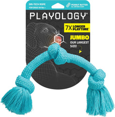 Playology Dri Tech Rope Dog Chew Toy , All-Natural Peanut Butter Scented