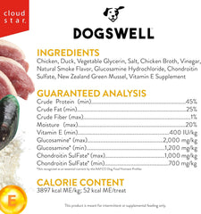 DOGSWELL Jerky Hip and Joint Dog Treats Grain Free Made in USA Only, Glucosamine and Chondroitin, Duck