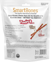 SmartBones Smart Twist Sticks With Peanut Butter 50 Count, Rawhide-Free Chews For Dogs