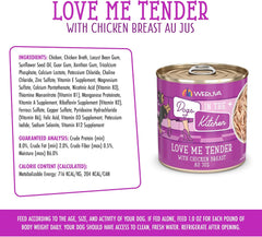 Weruva Dogs in The Kitchen, Love Me Tender with Chicken Breast Au Jus Dog Food 2.8-oz Pouch(Pack of 12)