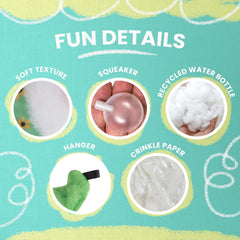 Snugarooz Baby Meadow Gnome Dog Toy with Repair Patch – Crinkle & Squeaky Fun – Perfect for Small Dogs – Made from Recycled Materials