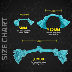 Playology Dri Tech Rope Dog Chew Toy , All-Natural Peanut Butter Scented