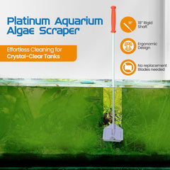 Flipper Cleaner FL!PPER Flipper Platinum Aquarium Algae Scraper | Glass & Acrylic Tank Cleaner with Serrated Blade for Efficient Aquarium Maintenance