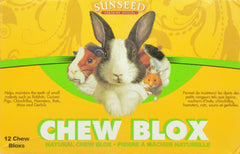 Sun Seed Company Sss39400 12-Pack Chinchilla Wood Chew Blox Display