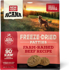 ACANA Freeze Dried Dog Food Meal & Topper, Grain Free High Protein Farm-Raised Beef Recipe
