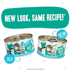 Weruva B.F.F. Play - Best Feline Friend Paté Lovers, Aw Yeah!, Turkey & Tuna Tweet Me! with Turkey & Tuna 2.8-oz(Pack of 12)