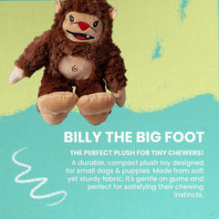Snugarooz Billy The Big Foot with Repair Patch – Plush Dog Toy with Built-in Squeaker & Crinkle Fabric – Chew Toy for Small to Medium Dogs
