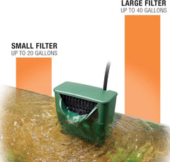 Zilla Aquactic Pet Reptile Internal Water Filter, For Up To 40 Gallons of Water