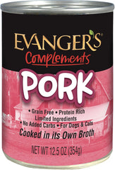 Evanger's Grain Free Pork for Dogs & Cats - 12pk, 12.5 oz Cans