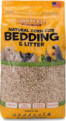 Sunseed Natural Corn Cob Bedding & Litter for Pet Birds and Small Animals – Made in USA – 350 Cubic Inches