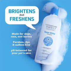 Veterinary Formula Smart Coat Complex Snow White Shampoo for Dogs and Cats – Gently Remove Stains and Yellowing Without Bleach or Peroxide – Cleans, Deodorizes, and Brightens White Coats