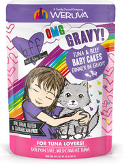 Weruva B.F.OMG - Best Feline Friend Oh My Gravy!, Tuna & Beef Baby Cakes with Tuna & Beef in Gravy Cat Food