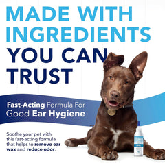 TropiClean Oxymed Cat & Dog Ear Cleaner Solution | Care Solution for Pet Ears | Suitable for Dogs & Cats | 1 Gallon|