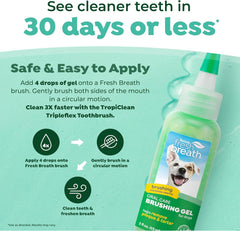 TropiClean Oral Care Brushing Gel for Dogs & Cats| Dog Toothpaste | Pet Dental Gel | Dog Teeth Cleaning Use with Pet Toothbrush |