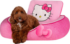 Jazwares Hello Kitty and Friends Hello Kitty Pink Bolster Pet Bed with Printed Design and Machine Washable Removable Insert