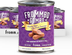 Fromm Frommbo Gumbo Hearty Stew with Pork Sausage Dog Food - Premium Wet Dog Food - Pork Recipe - Case of (12) 12.5 oz Cans