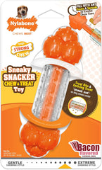 Nylabone Strong Chew Sneaky Snacker Treat Toy for Dogs, Interactive Dog Enrichment Chew Toys, Bacon Flavor