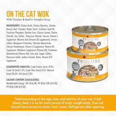 Weruva Truluxe Cat Food, On The Cat Wok with Chicken Breast & Beef in Pumpkin Soup 3-oz Can(Pack of 24)