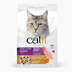 Catit Recipes Double Fusion Indoor Cat Food – Chicken Recipe, High-Protein, Freeze-Dried Raw Toppings, No by-Products, Minimally Processed, Balanced Nutrition for Indoor Cats