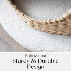 Petpals 28" High 2 Level Handwoven Paper Rope Nest Cat Bed and Large Handwoven Basket Hideaway with Washable Cushions,Replacement Natural Sisal Scratching Post for Indoor Cats