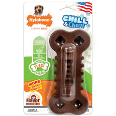 Nylabone Flexi Chill & Chew Toy for Dogs with Treat Pockets, Dog Toys for Moderate Chewers, Medley Flavor, Medium - Up to 35 lbs, 1 Count