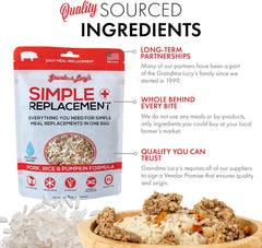 Grandma Lucy's Simple Replacement Pork, Rice and Pumpkin