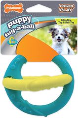 Nylabone Power Play Puppy Tug-a-Ball - Puppy Tug Toy - Interactive Puppy Enrichment Toys - Puppy Must Haves (1 Count)