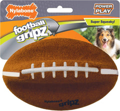 Nylabone Power Play Felt Football Gripz Fetch Toy, Squeaky Ball Chew Toy for Dogs