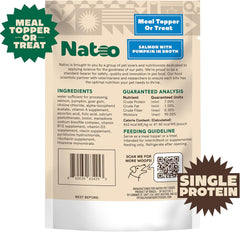 NATOO Dog Food Topper for Picky Eaters & Dog Treat (Salmon with Pumpkin), Dog Toppers for Dry Food, Wet Meal Toppers for Dogs & Puppies, Limited Ingredient Dog Food, (Case of 20) 3 oz Each