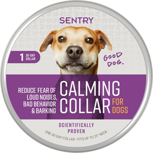 SENTRY PET Care Sentry Calming Collar for Dogs, Anxiety Reducing Pheromone Collar, Releases Pheromones for 30 Days, Helps Calm During Loud Noises and Separation, 1 Count