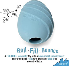Nylabone Eggi Interactive Fillable Dog Chew Toy - Lightweight Bouncy Floatable Dog Treat Toy for Creative Play & Dog Exercise, Blue, Large/Giant - Up to 50 lbs. (1 Count)