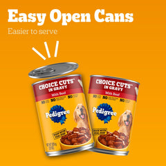 Pedigree Choice Cuts In Gravy Adult Canned Soft Wet Dog Food With Beef, 22 oz. Cans EA