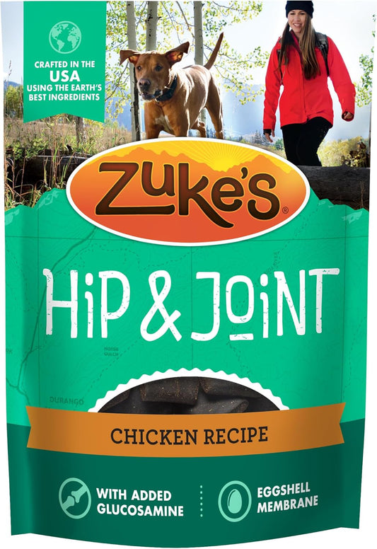 Zuke’s Hip and Joint Support Dog Treats for Adult Dogs of All Sizes, Senior Dog Treats made with Real Chicken