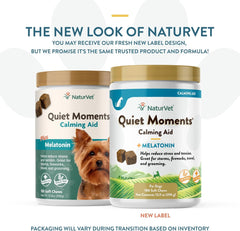 NaturVet Quiet Moments Calming Aid Dog Supplement, Helps Promote Relaxation, Reduce Stress, Storm Anxiety, Motion Sickness for Dogs (Quiet Moments, 180 Soft Chews)