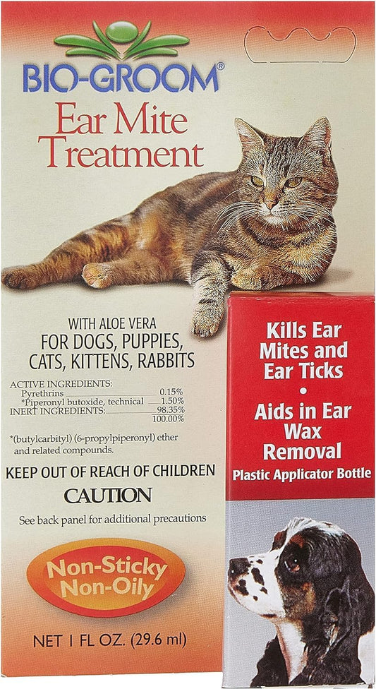 Bio-Groom® Ear Mite Treatment with Soothing Aloe Vera for Dog 1 Oz