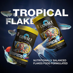 Cobalt Aquatics Premium Tropical with Blue Flakes Fish Food - Ideal for Fish Aquariums & Tanks, Enhances Fish Health, Digestion & Colors